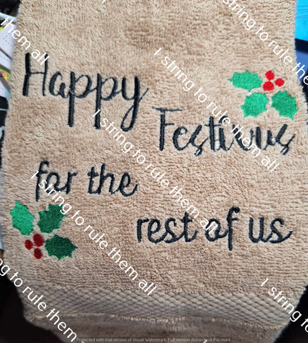Festivus Towel Embroidery Design