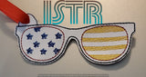 Independence Sunglasses Bookmark Embroidery Design