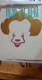 Scary Clown Face Wreath Feltie Embroidery Design