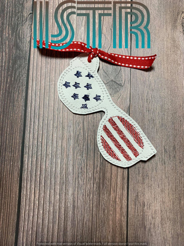 Independence Sunglasses Bookmark Embroidery Design