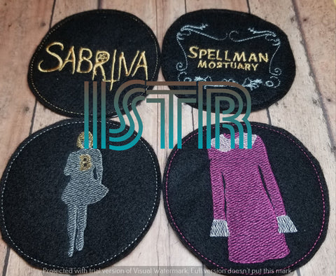 Witch Girl Coaster Set Embroidery Designs