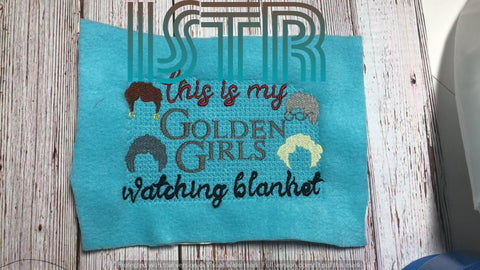 Elderly Friends Blanket Embroidery Design