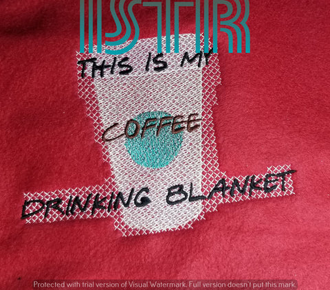 Coffee Drinking Blanket Embroidery Design