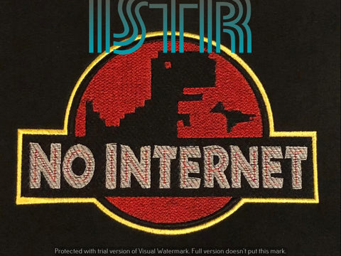 No Internet Filled Embroidery Design