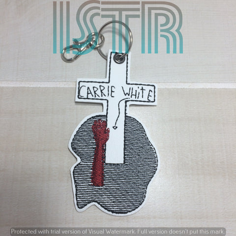 Carrie Gravestone Keychain Embroidery Design