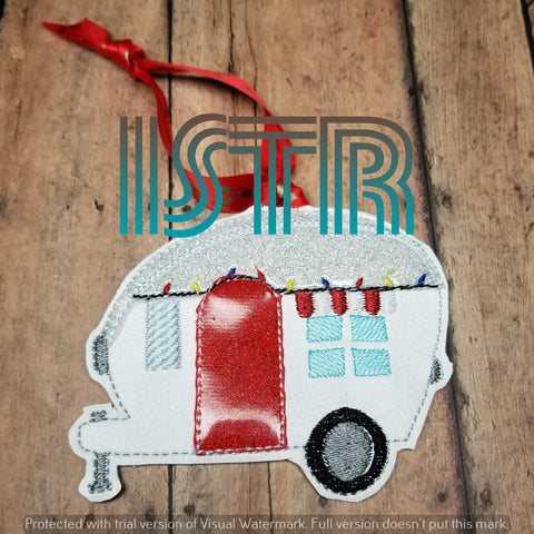 Christmas Camper Ornament Embroidery Designs