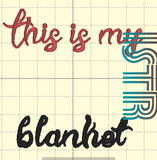 Blank Cursive Blanket Embroidery Design