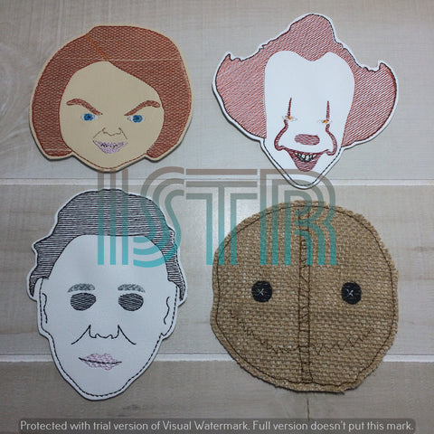 Horror Guys Coaster Set #2 Embroidery Designs